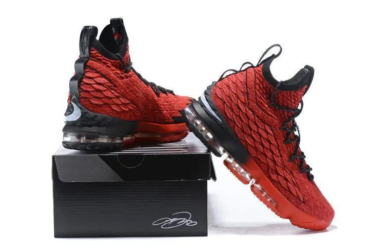 Asics Boxing Shoes Lomachenko Nike Lebron XV 15 Red Black Men Shoes Sale Size US 7-12