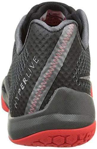 Nike Mens HyperLive Basketball Shoe Black/Dark Grey/Bright Crimson/Metallic Silver 12 Asics Shoes Weightlifting