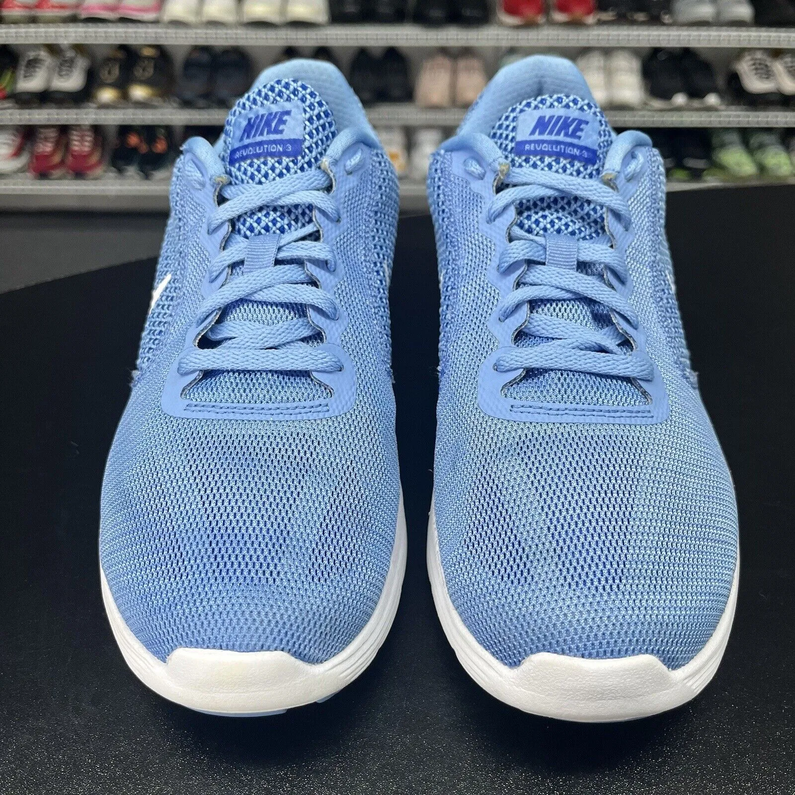Running Shoes For Painful Feet Nike Womens Revolution 3 Running Shoes Blue 819303-400 Size 8.5