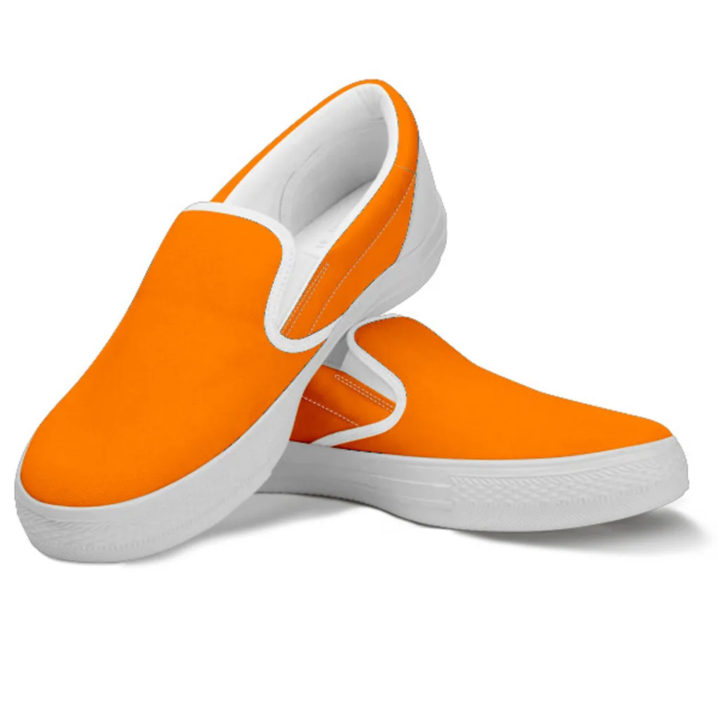 Orange Women's Slip Ons Laceless Slip On Sneakers