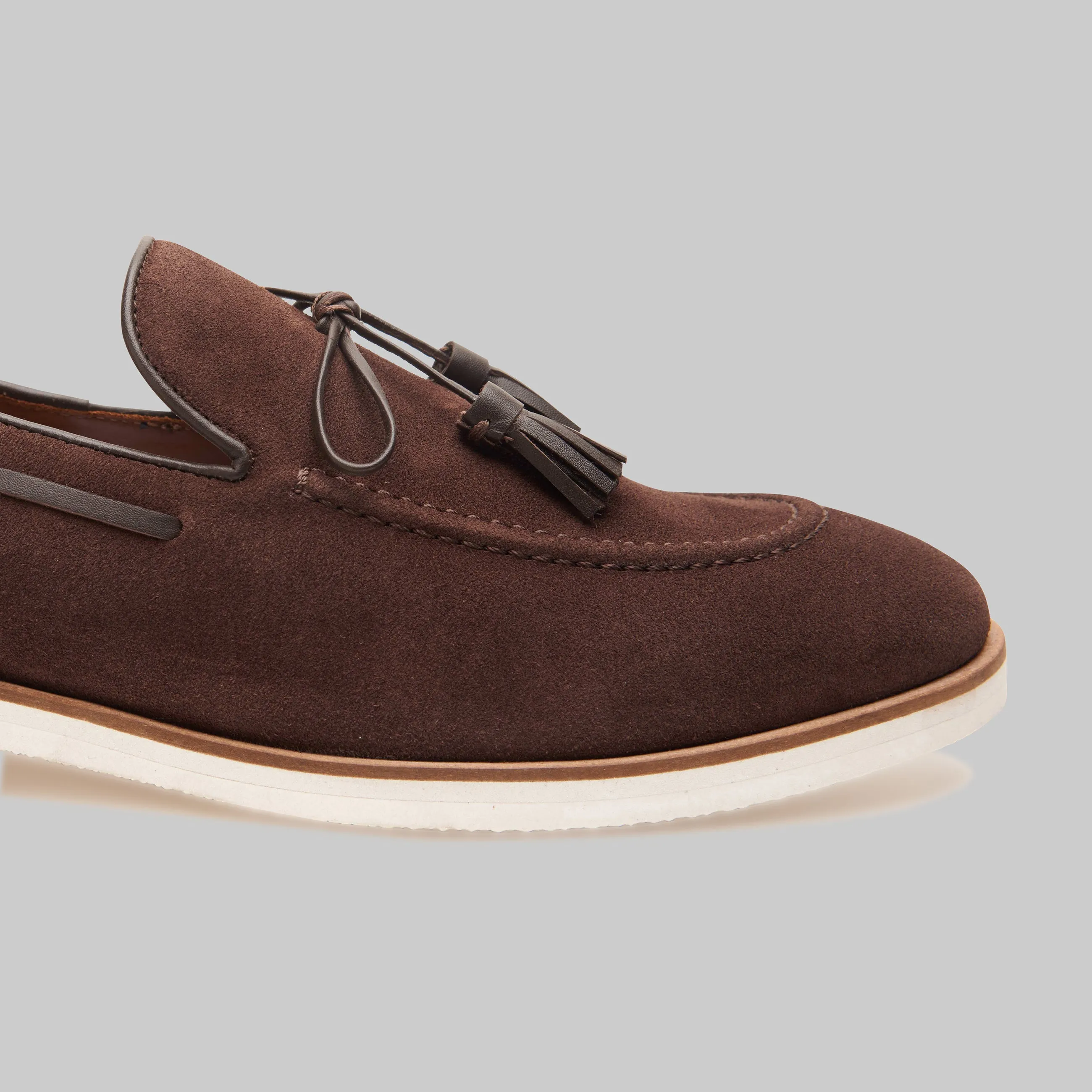 Stone And Loafers Orlan Tassel Suede Loafers