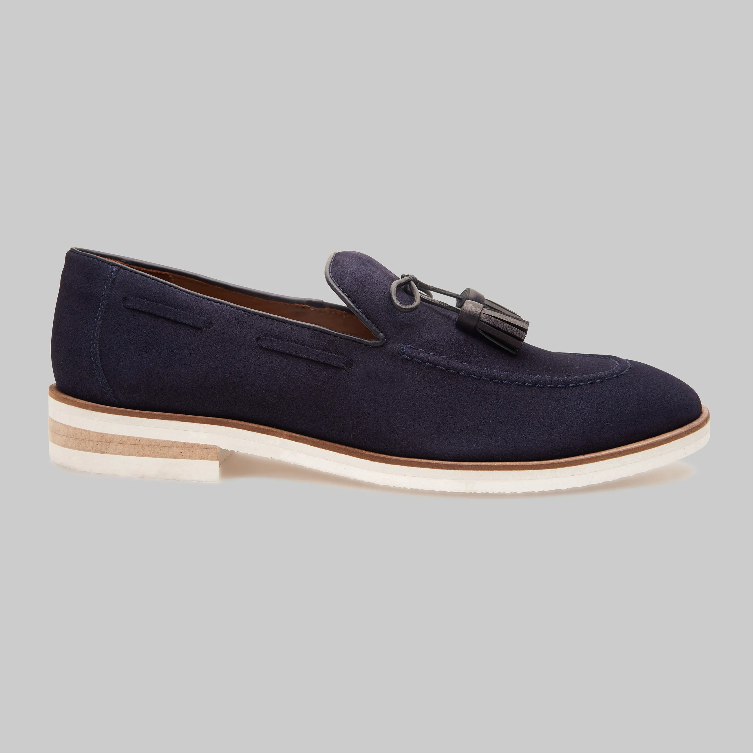 Orlan Tassel Suede Loafers Loafers Open Back