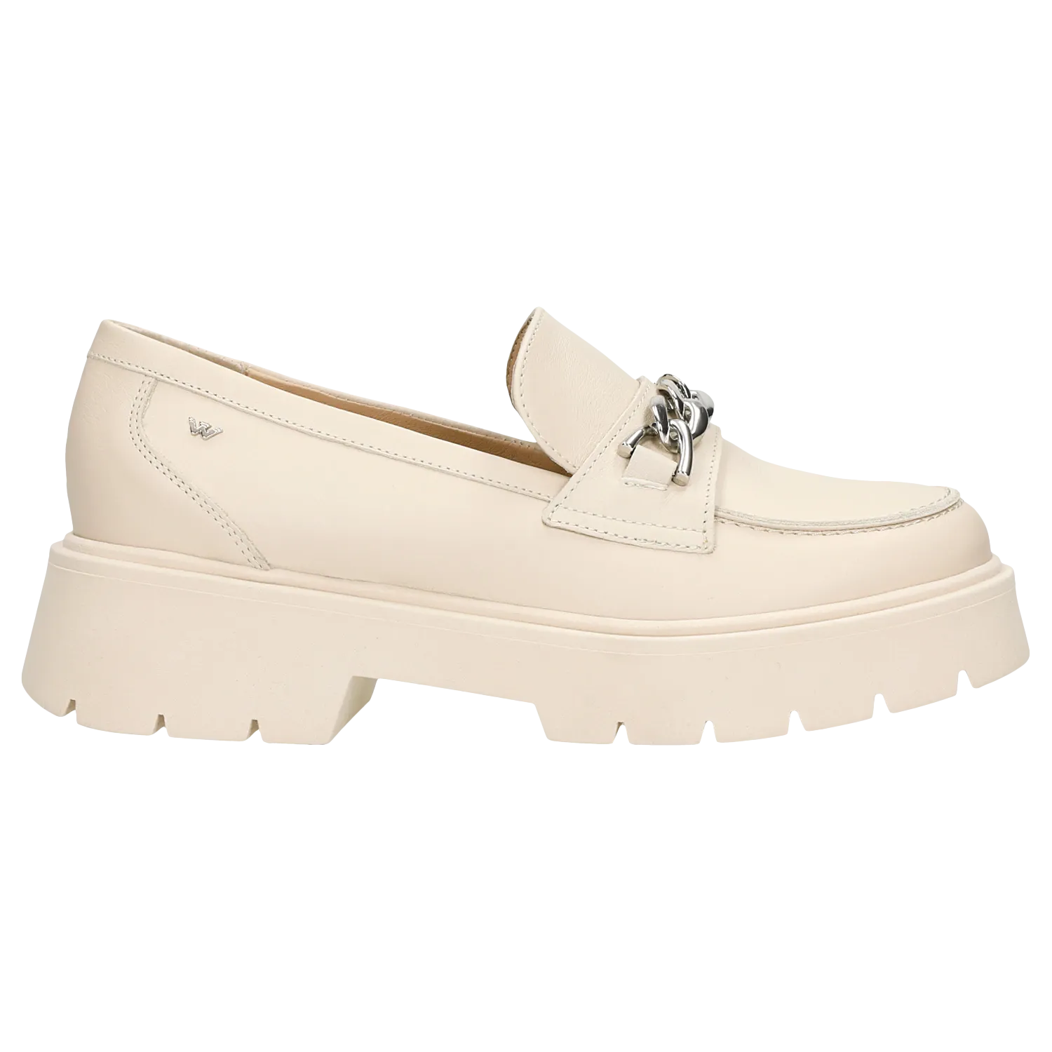 Morris Oxford Series Iii Wojas Light Beige Leather Loafers with Sliver Chain | 46112-54