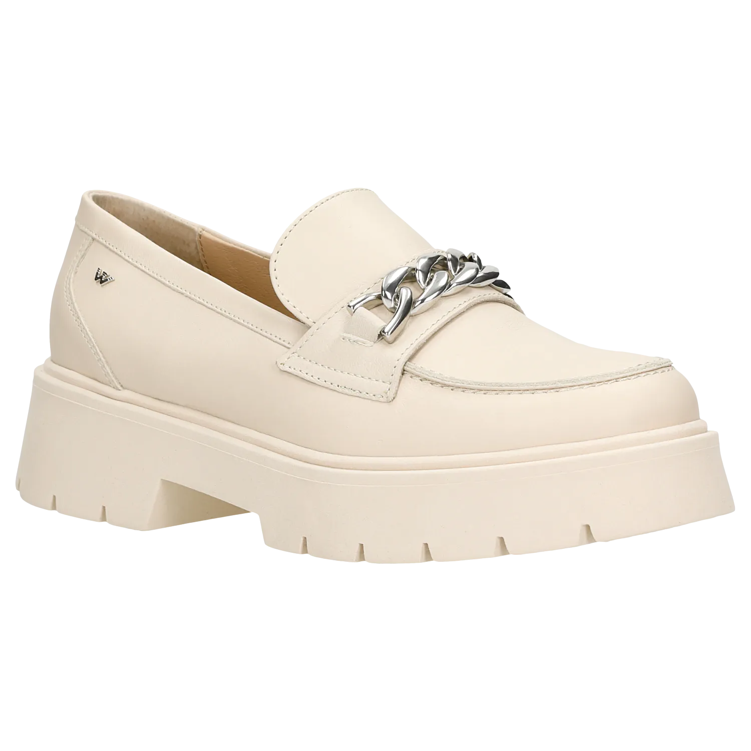 Wojas Light Beige Leather Loafers with Sliver Chain | 46112-54 Moretti Kylian Wingtip Oxfords