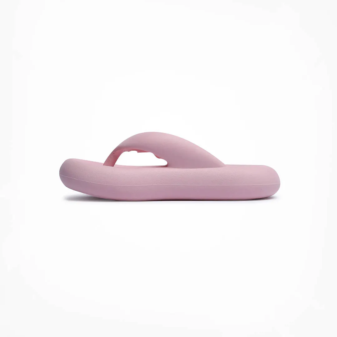 Terry Cloth Slippers With Rubber Soles Birdsoles - Surfers Flip Flops - Pink