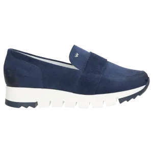 Alden Oxfords Wojas Dark Blue Leather Loafers with Silver Logo | 4613566