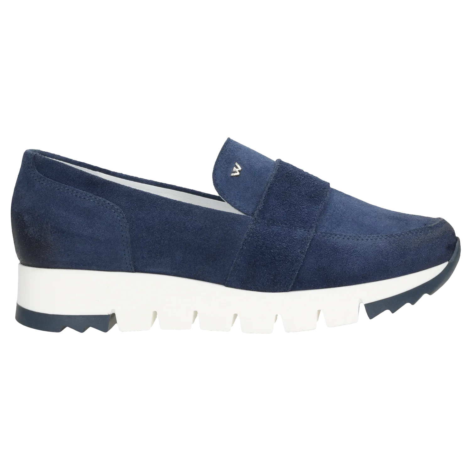 Wojas Dark Blue Leather Loafers with Silver Logo | 4613566 Long Sleeve Oxford Shirt