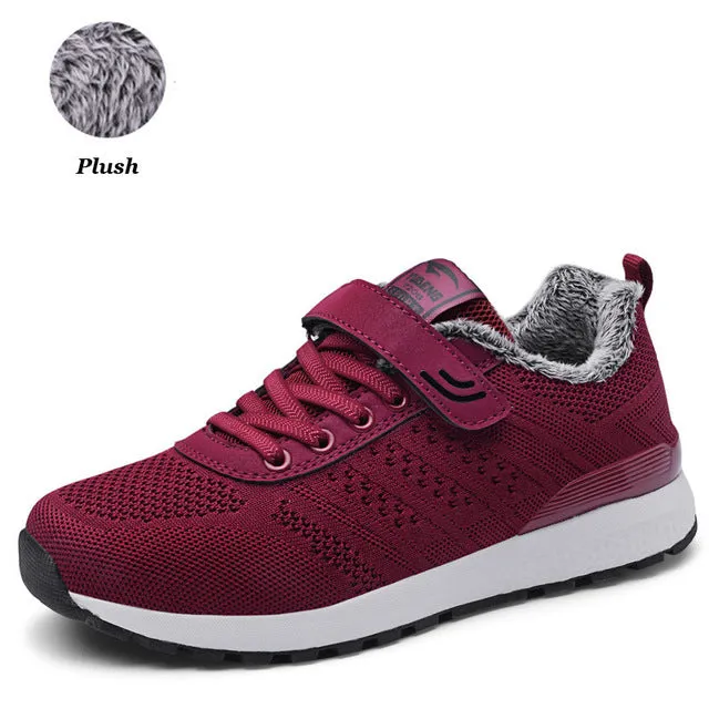 Casual Shoes Wear Jeans PINSEN Autumn Winter Sneakers Warm Trainers Shoes Chaussure Femme