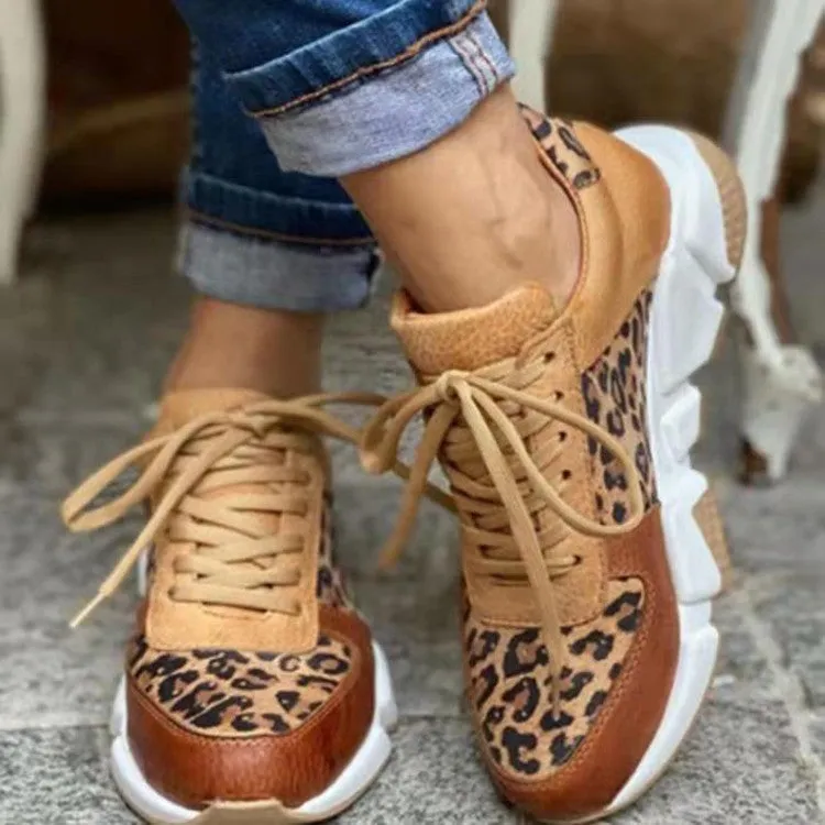 Most Popular Casual Shoes 2025 Platform Low-top Casual Shoes Round Toe Front Lace-up Color Matching