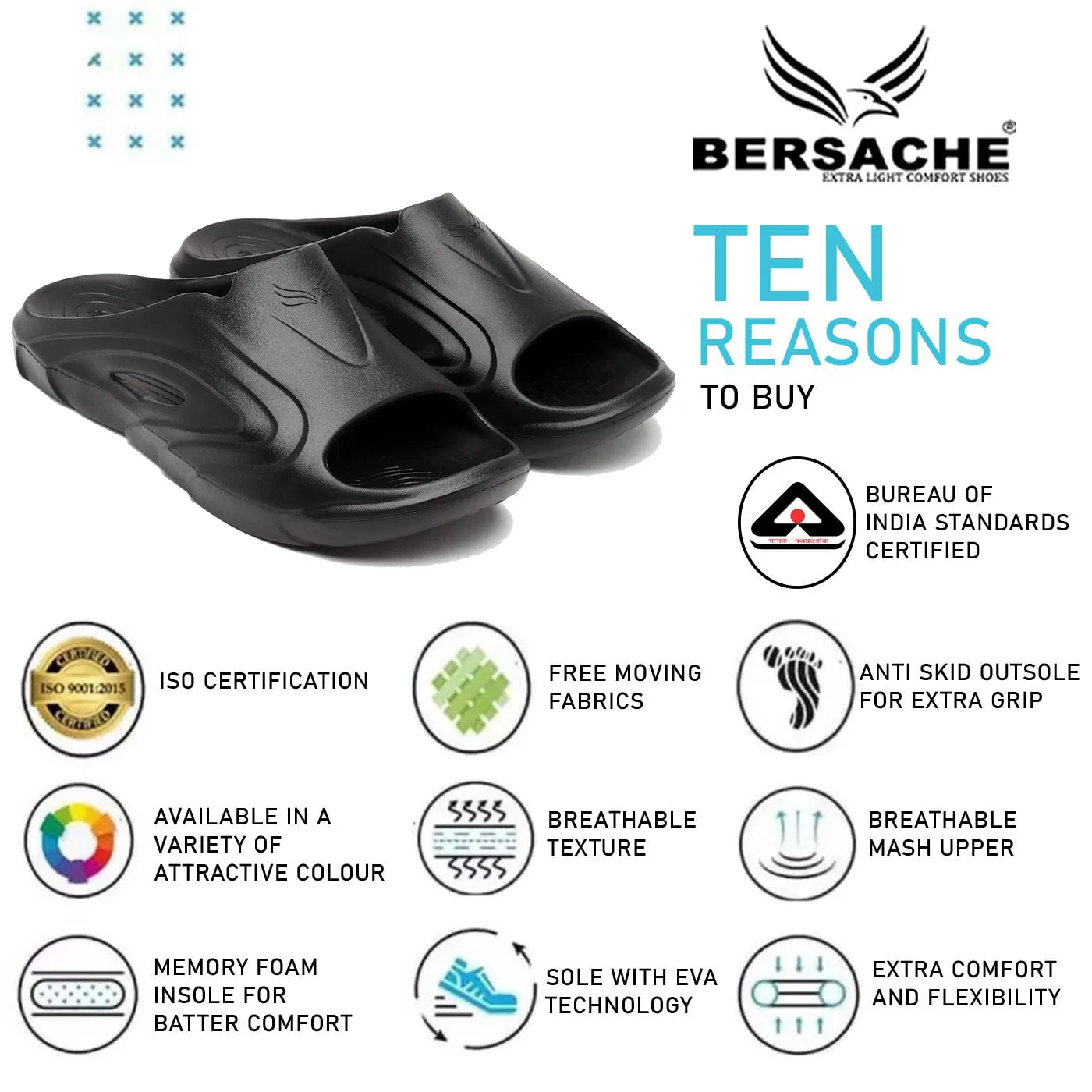 Slippers For Women Bersache Extra Soft Classic Casual with  Regular wear with Ultra Soft & Flexibility Technology Flip Flop for Men's & Boy's (6114-Black)
