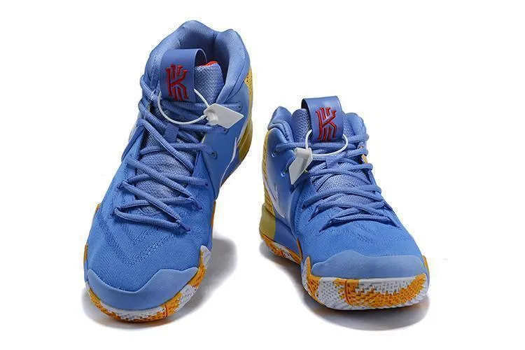 Nike Kyrie 4 Blue Yellow White Men Basketball Shoes Sale Size US 7,8,8.5,9.5,10,11,12 Best Asics Shoes For Back Pain
