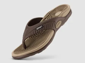 FitVille Men's RelaxStride Flip Flops Midform Sandals