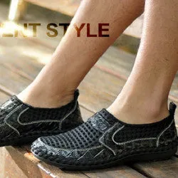 2017 Men shoes breathable genuine leather casual shoes men brand soft closed toe sandals comfortable summer shoes men's flats Skechers Luxe Foam Sandals