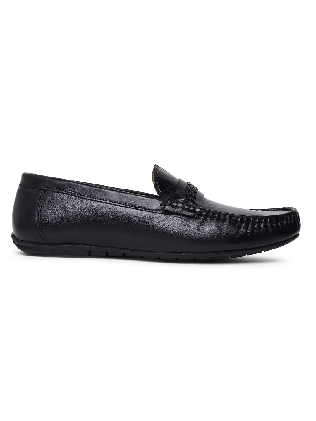 Casual Wear And Shoes Bellflower Men Solid Genuine Leather Black Loafers