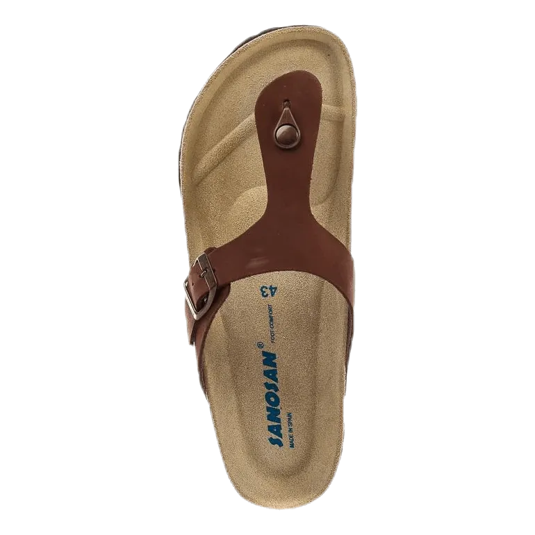 Geneve Nubuck Brown Leather Closed Toe Sandals