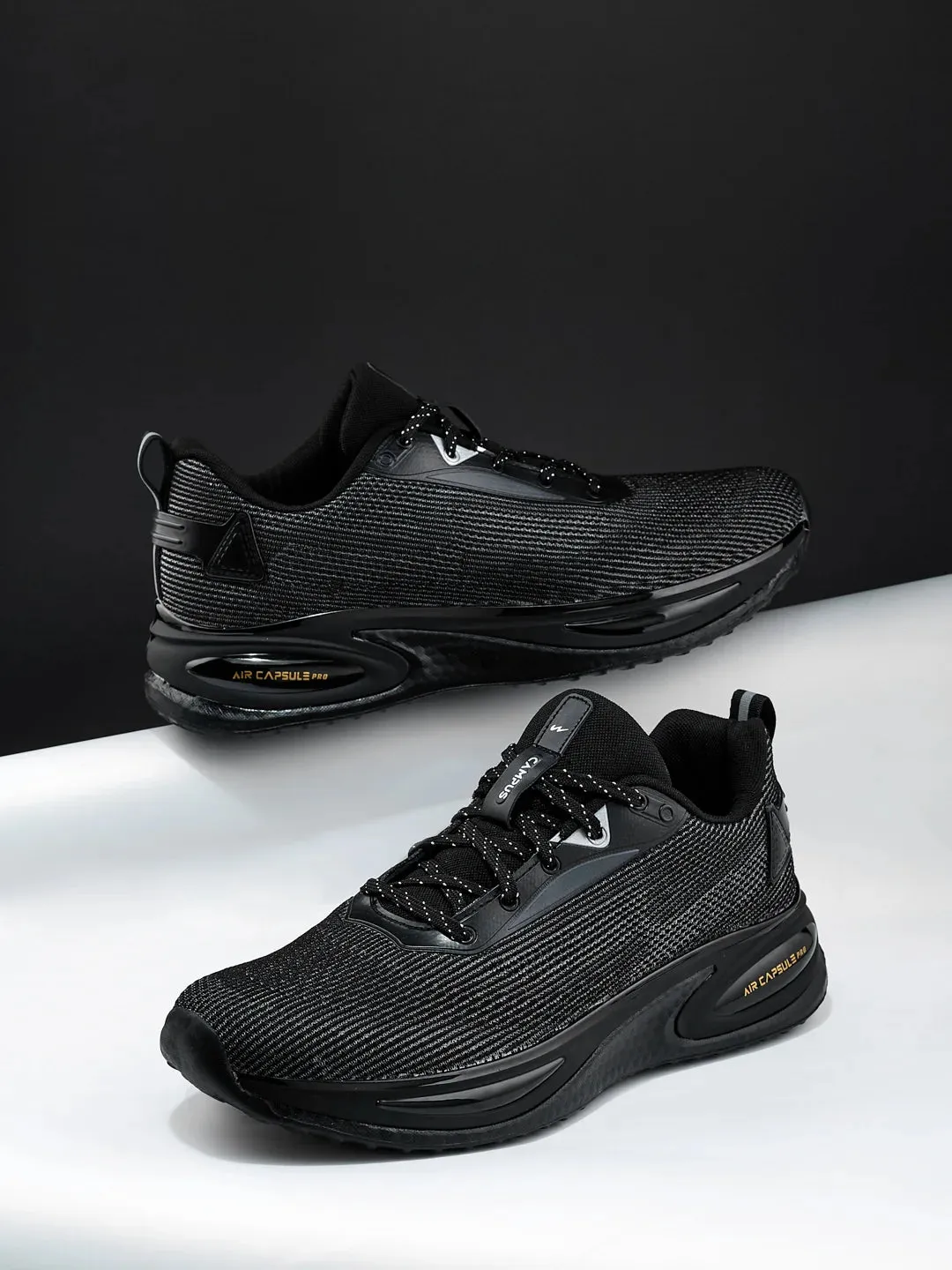 Runs Shoes PREXTON Black Men's Running Shoes
