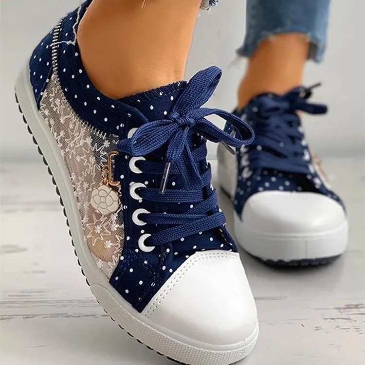 Radii Sneakers Women's mesh lace front lace canvas shoes summer fashion casual shoes