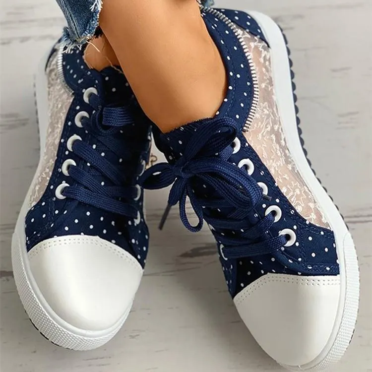 Women's mesh lace front lace canvas shoes summer fashion casual shoes 15. NULL
