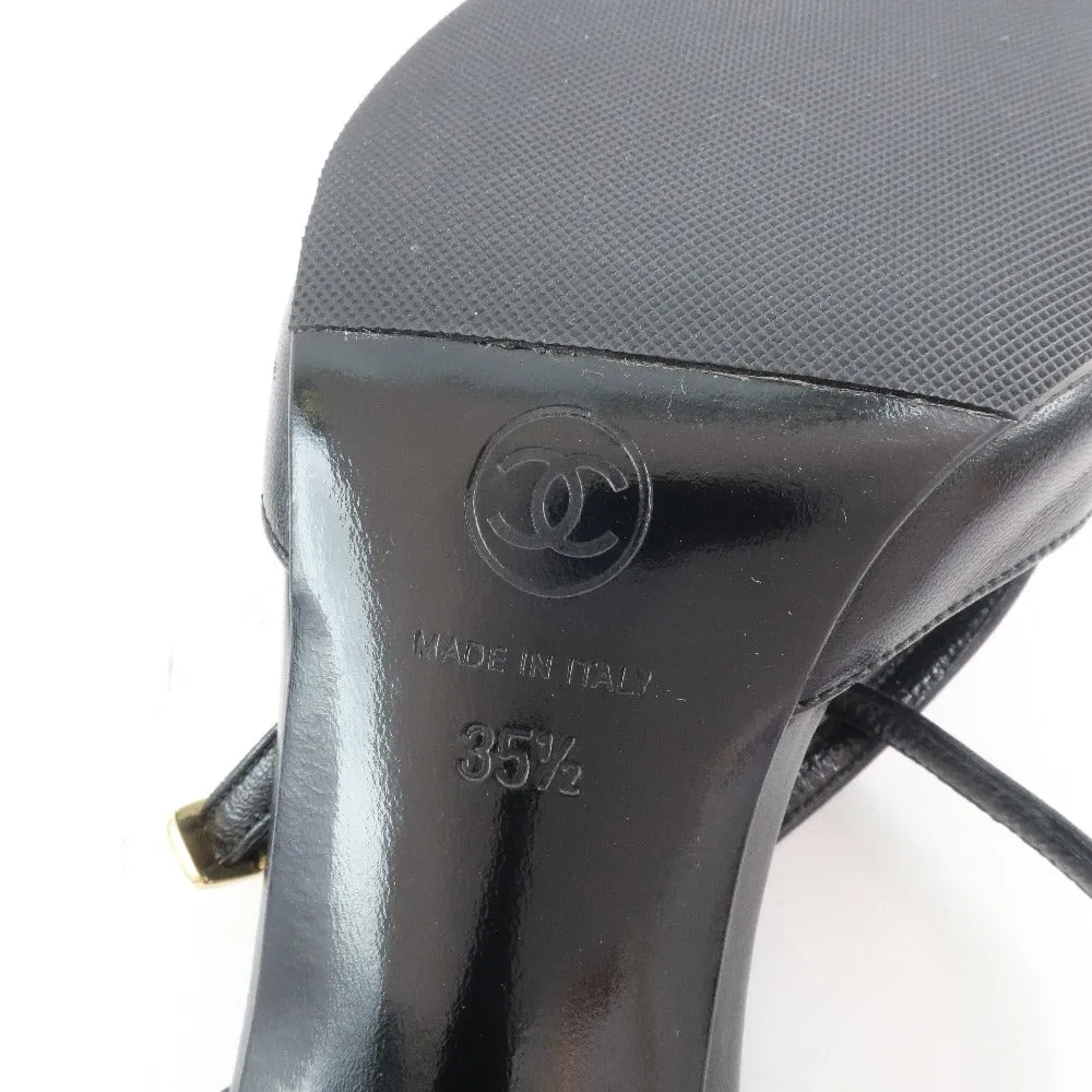 Chanel Leather Sandals Black Women Leather Sole Sandals