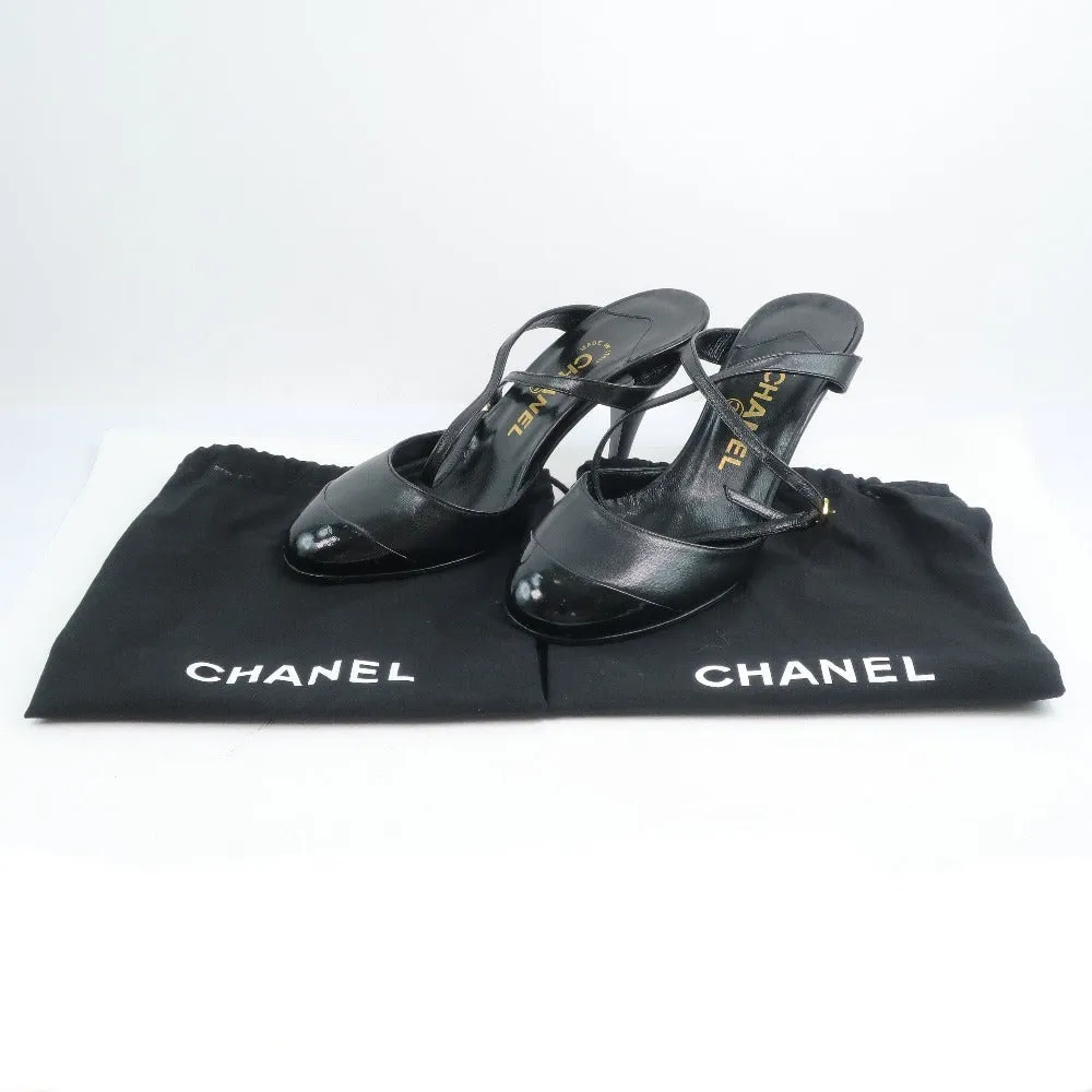 Closed Toed Sandals Chanel Leather Sandals Black Women