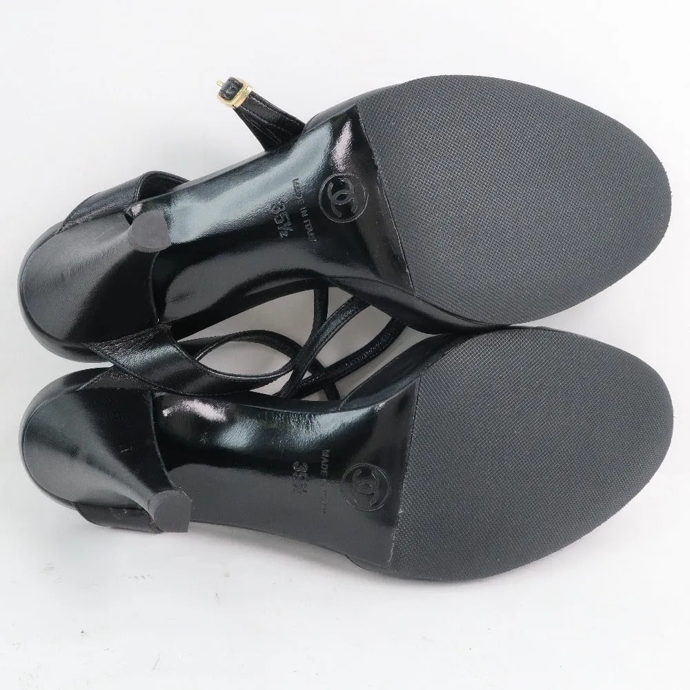 Big Buckle Sandals Chanel Leather Sandals Black Women