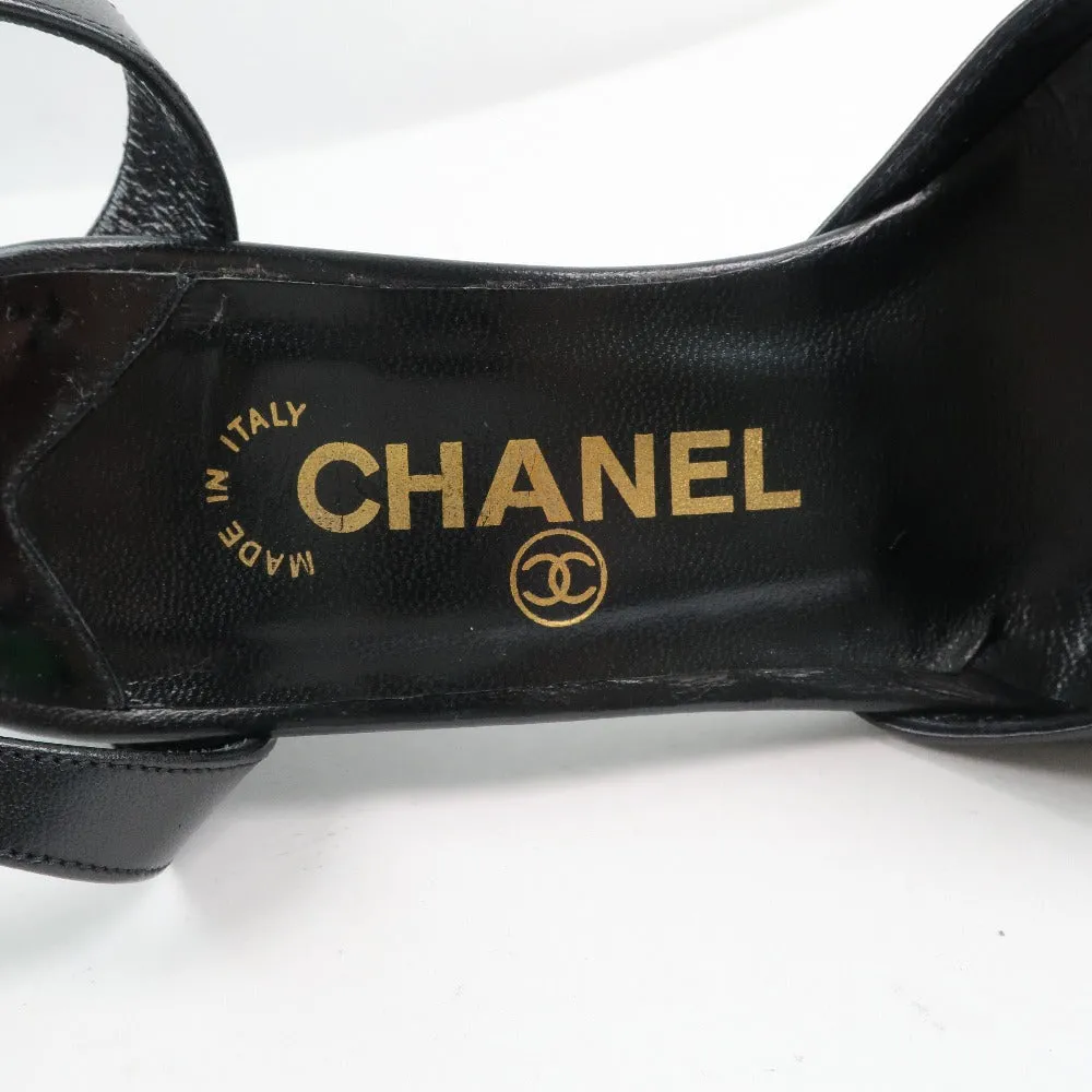 Sandals Birkenstock Cheap Chanel Leather Sandals Black Women
