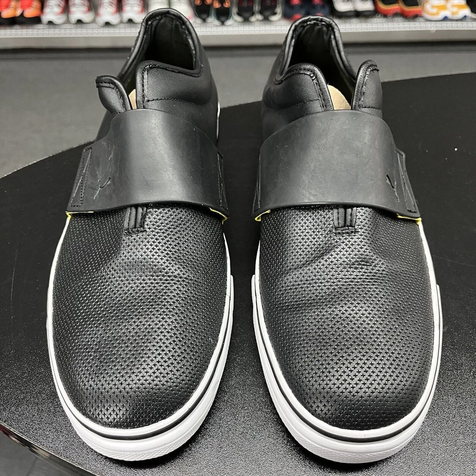 Asics Tennis Shoes Gel Resolution 9 Puma El Rey Cross Perforated Casual Slip On Loafer Black Leather Men's Size US 12