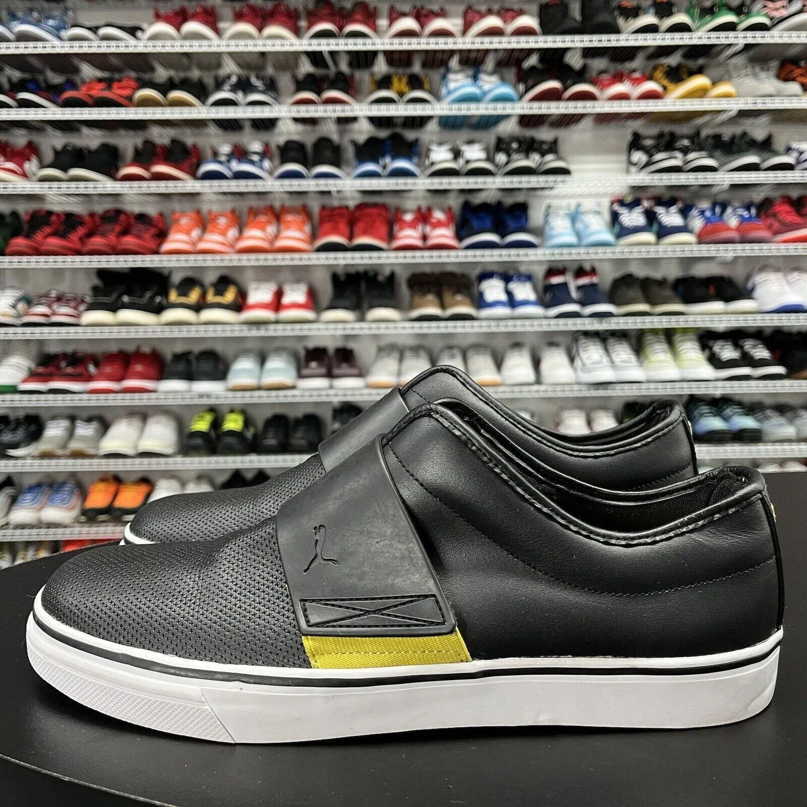 Asics Skate Shoes Gel Vickka Puma El Rey Cross Perforated Casual Slip On Loafer Black Leather Men's Size US 12