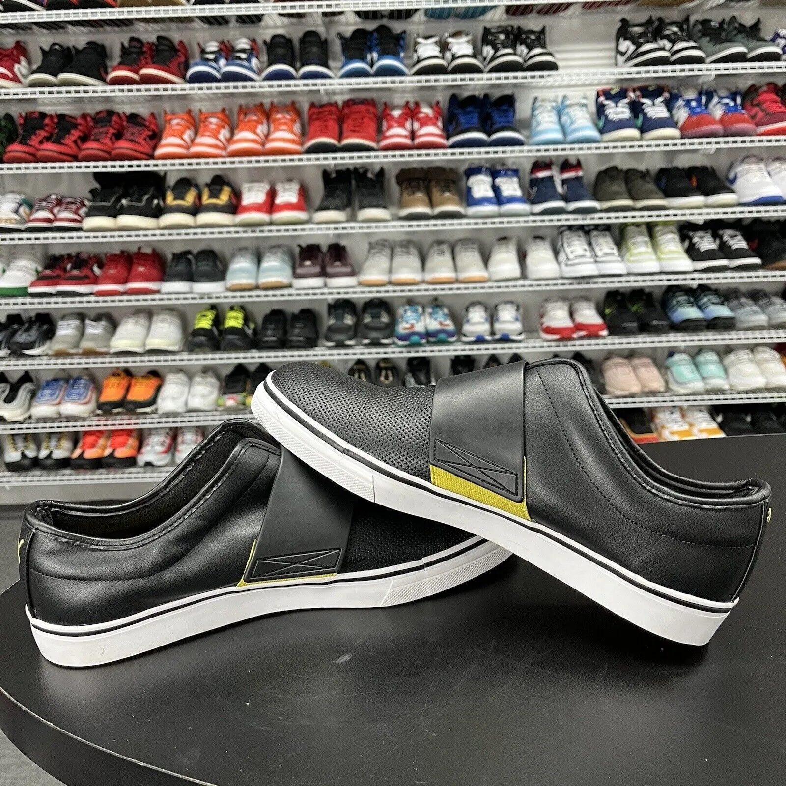 Asics Carbon Plated Running Shoes Puma El Rey Cross Perforated Casual Slip On Loafer Black Leather Men's Size US 12