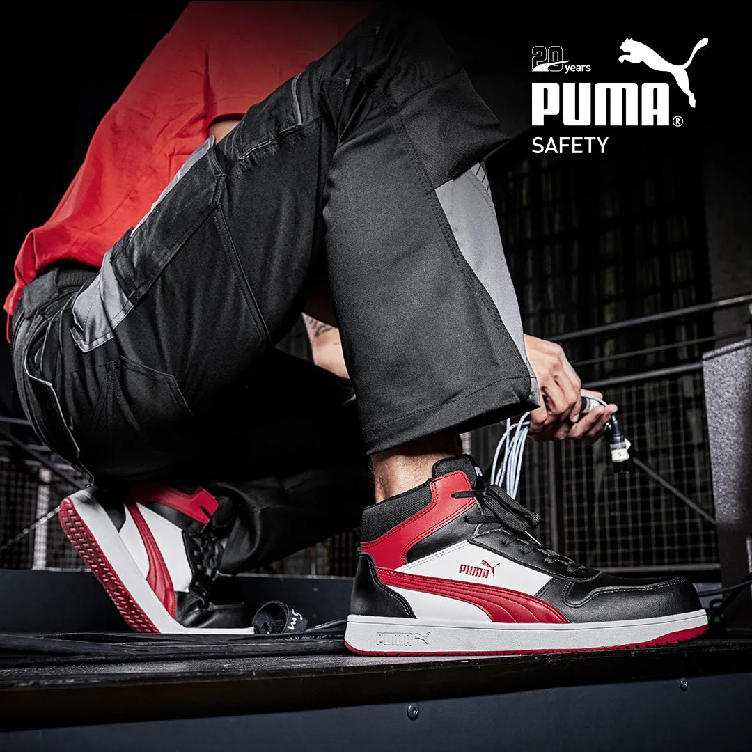 Puma Forecourt Retro Safety Boot (Black/Red/White) 630057 Cheap Puma Shoes