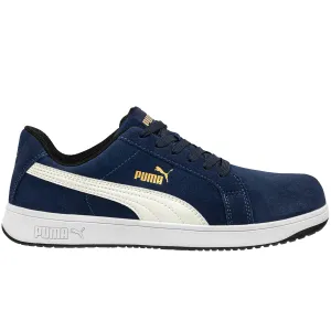 Puma Future Rider Play On Running Shoes Puma Men's 640025 Iconic Suede Low Navy Composite Safety Toe Metal Free Work Shoes