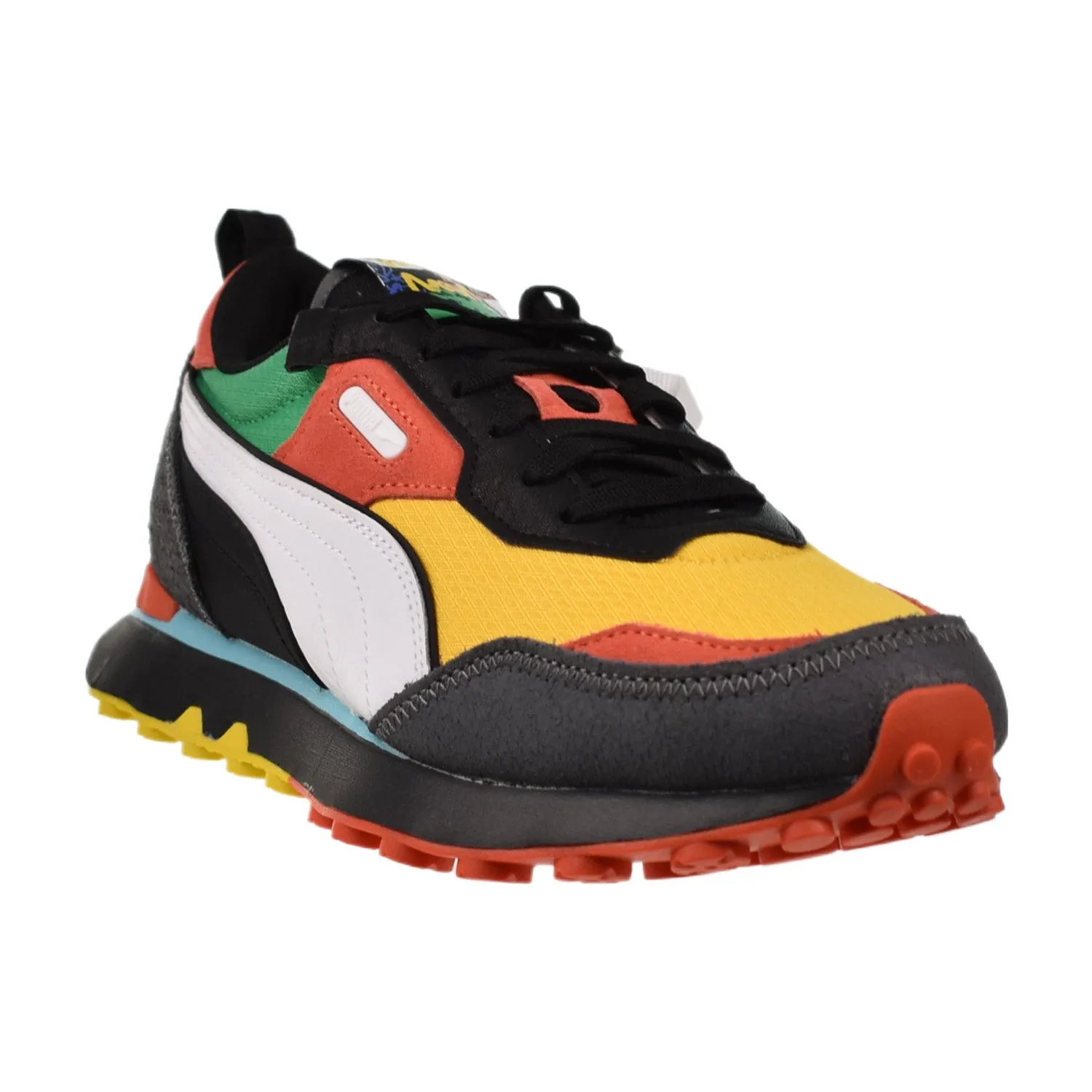 Asics Shoes Types Puma Rider FV Block Party Men's Shoes Cool Dark Grey-Yellow Sizzle