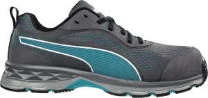 Asics Shoe Width Size Chart Puma Safety Grey/Aqua Womens Leather Fuse Knit 2.0 CT Oxford Work Shoes