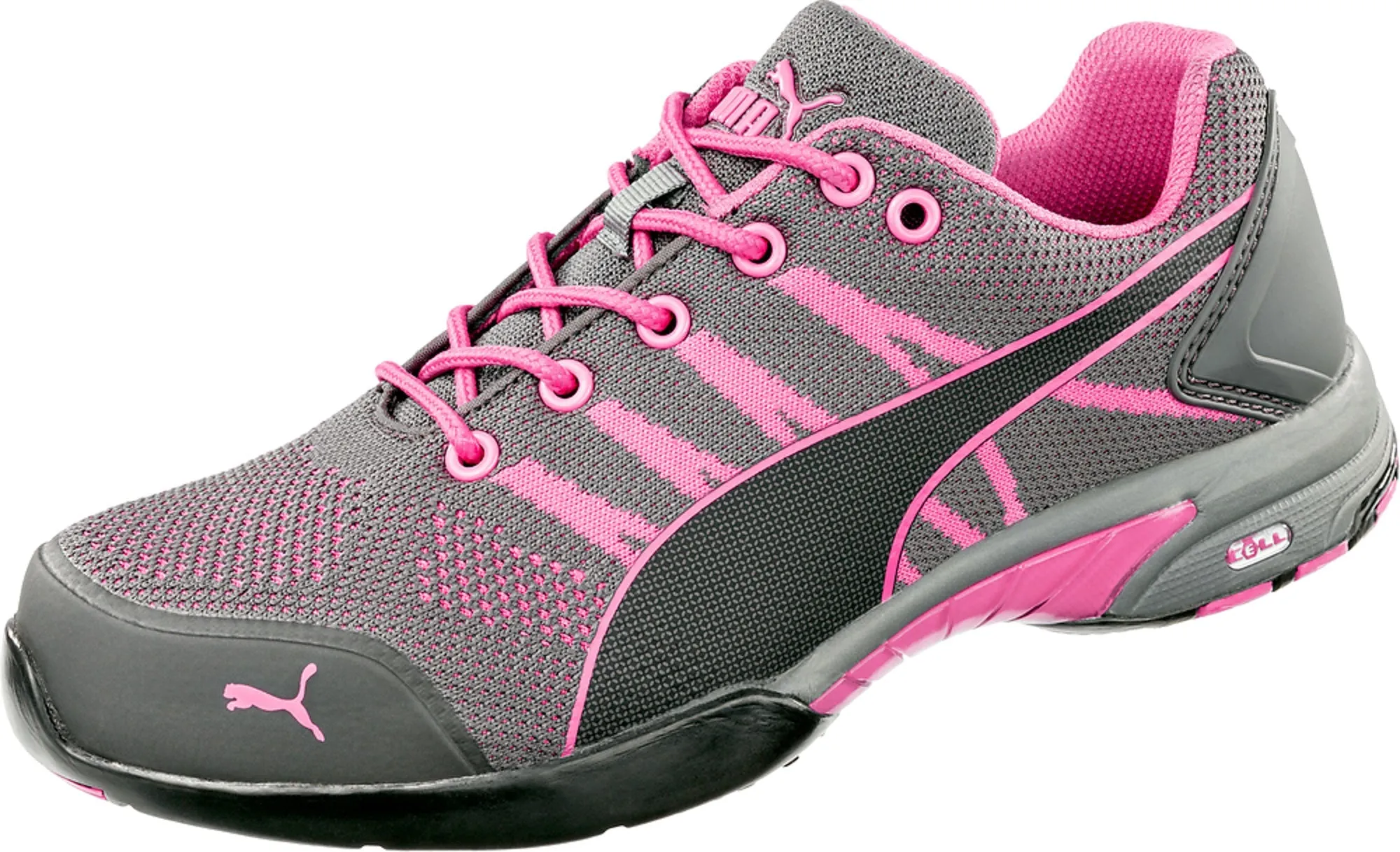 Puma Spikes Running Shoes Puma Safety Pink/Grey Womens Textile Celerity Low ST Oxford Work Shoes 5 M