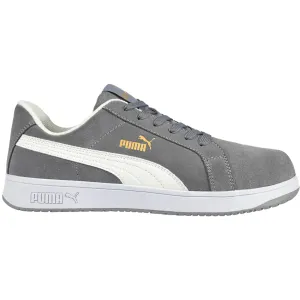 Puma Women's 640125 Iconic Suede Low Grey Composite Safety Toe Metal Free Work Shoes Puma America Golf Shoes