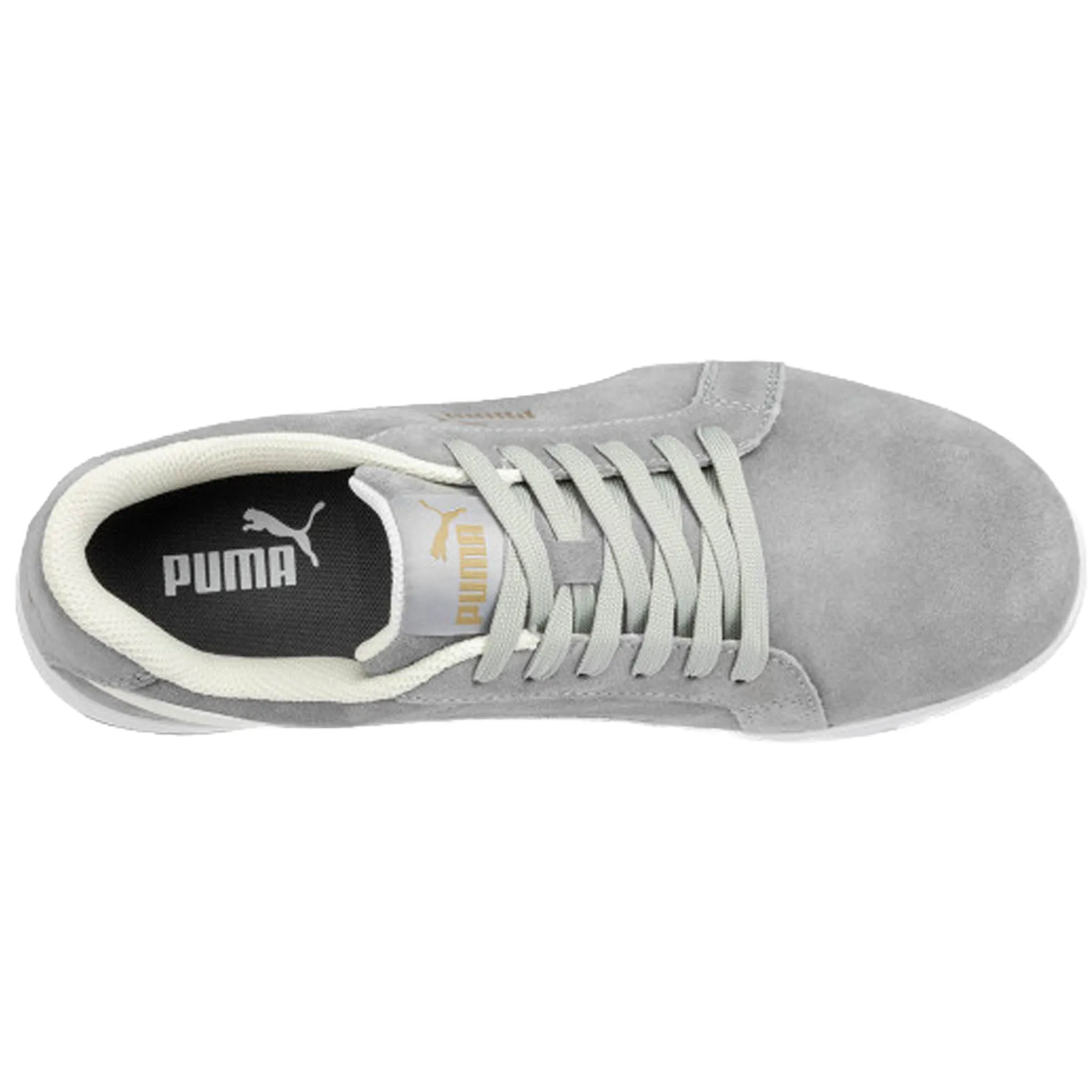Puma Shoes Sneakers Puma Women's 640125 Iconic Suede Low Grey Composite Safety Toe Metal Free Work Shoes