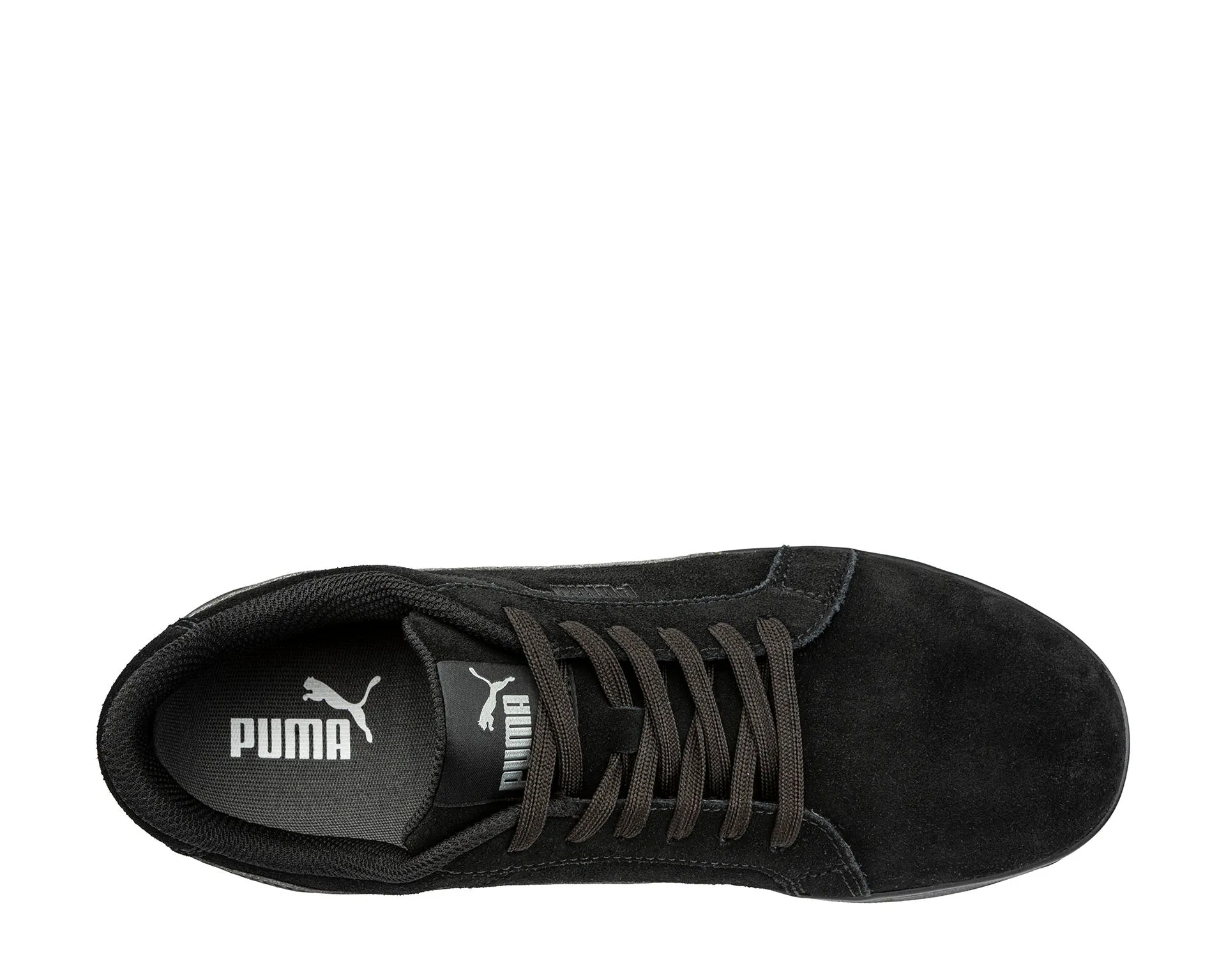 Puma Women's 640345 Iconic Black/Black Suede Low Composite Safety Toe Metal Free Work Shoes Asics Running Shoes Gel Kayano 24
