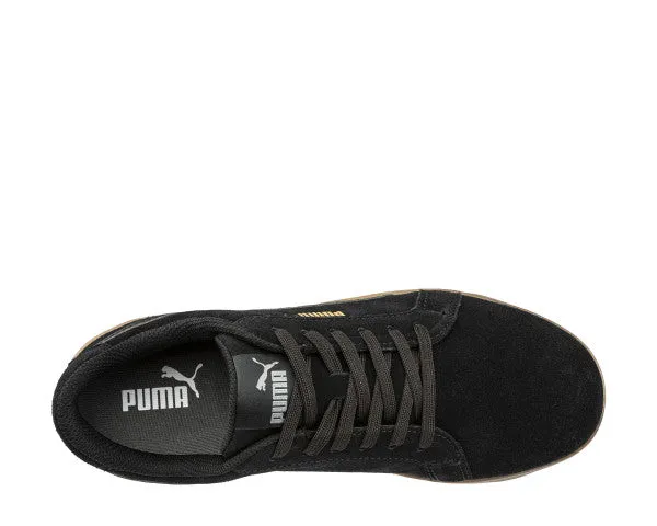 Puma Women's 640365 Iconic Black/Gum Suede Low Composite Safety Toe Metal Free Work Shoes Asics Gel-rocket 11 Volleyball Shoe