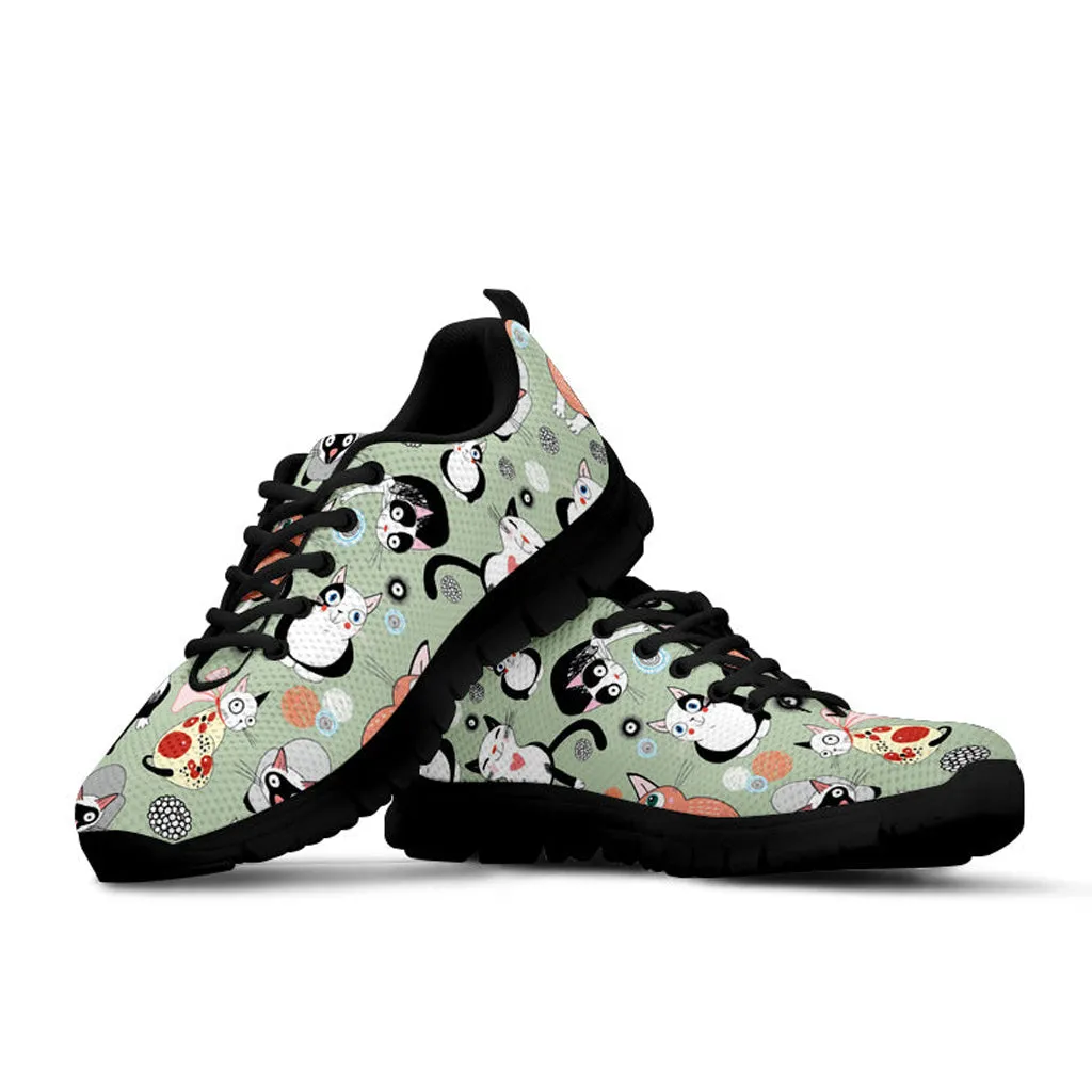 Dancing Sneakers Sweet Happy Cats Women's Athletic Sneakers