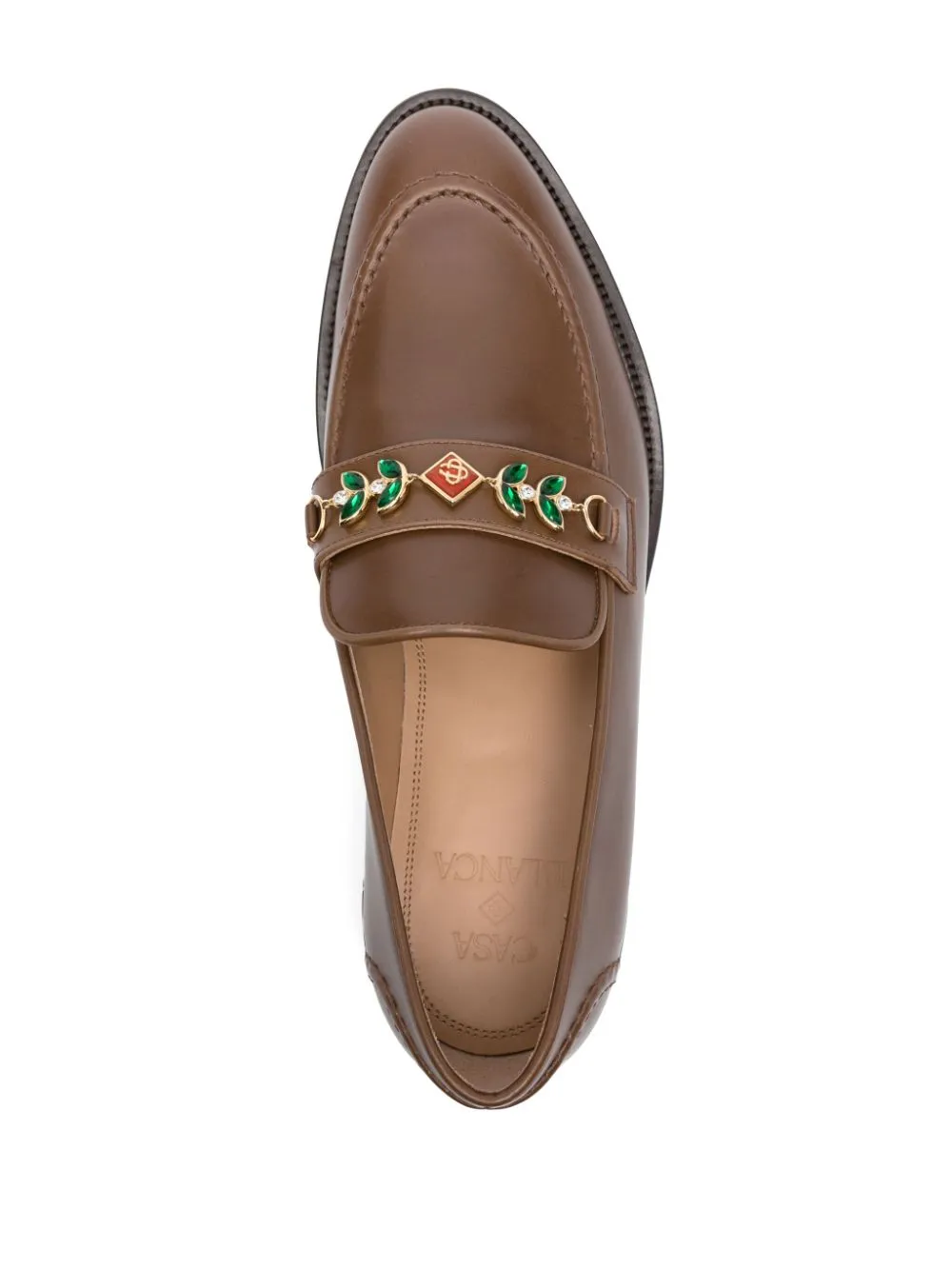 embellished leather loafers Unstructured Loafers