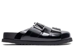 Birkenstock 1774 222 West Shiny Leather in Black Silver Sandals