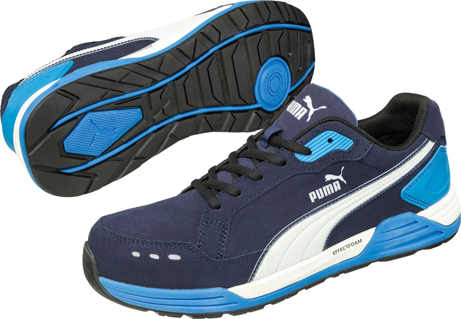 Puma Safety Blue Mens Textile Airtwist Low CT Oxford Work Shoes Shoes Asics Tennis