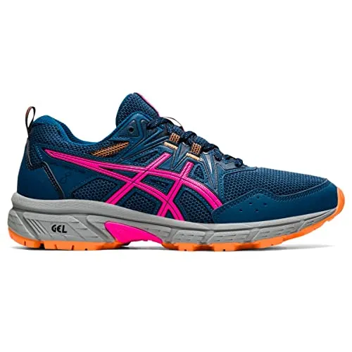 ASICS Women's Gel-Venture 8 Running Shoes, 8.5, MAKO Blue/Pink GLO Design Asics Shoes