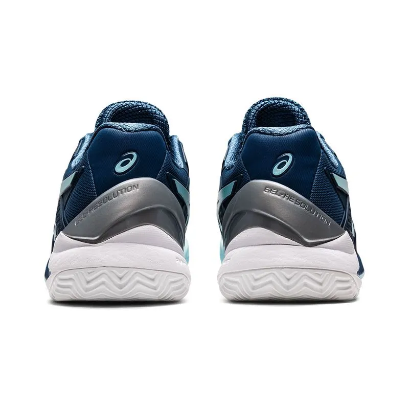 Asics Gel-kayano 14 Casual Shoes Asics Women`s GEL-Resolution 8 CLAY Tennis Shoes Light Indigo and Clear Blue
