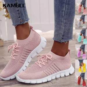 Women Mesh Breathable Shoes Slip on Flat Shoes Woman Tenis Ladies Casual Shoes  Walking Footwear Sneakers Womens Vulcanize Shoes Running Shoes For People With High Arches