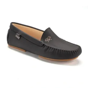 2600 - Black with Beige Sole Sahara Leather Soft Loafer for Girl/Teen/Women by London Kids Best Insoles For Loafers