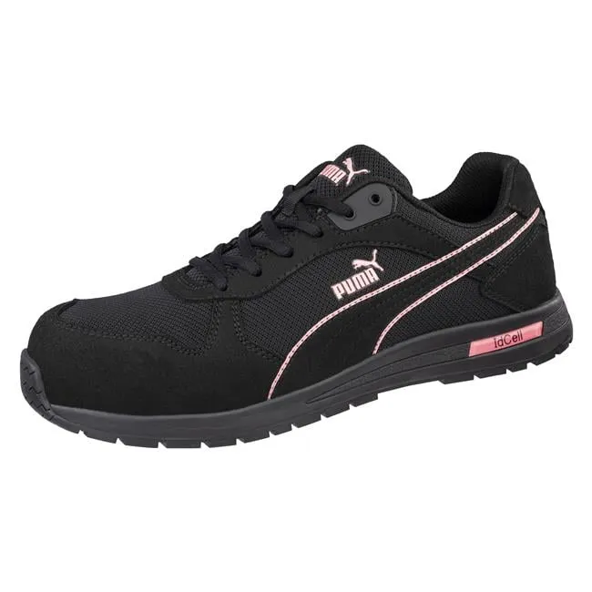 Puma Women's 643125  Frontside Black Pink Low Composite Safety Toe Metal Free Work Shoes Asics Court Ff 3 Shoes