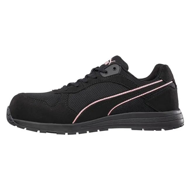Design Asics Shoes Puma Women's 643125  Frontside Black Pink Low Composite Safety Toe Metal Free Work Shoes