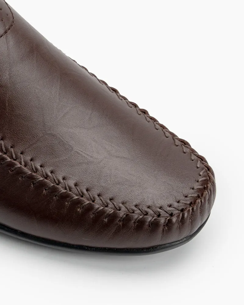 Quilted Loafers Men's Premium Genuine Leather Slip On Driving Loafers