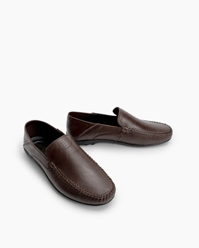 Men's Premium Genuine Leather Slip On Driving Loafers Modern Loafers